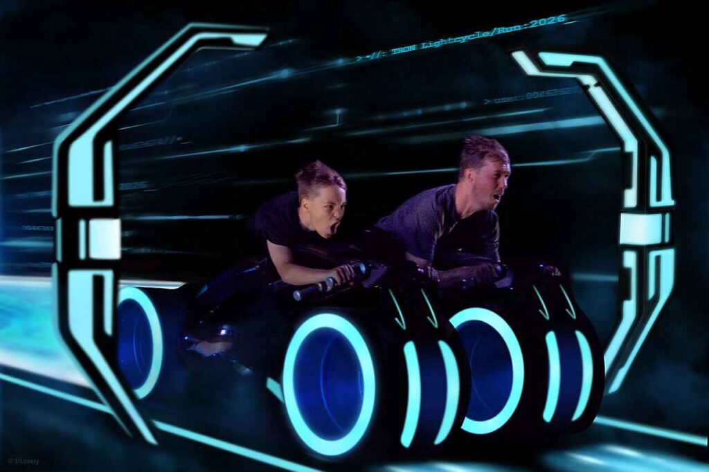 Father and son on roller coaster